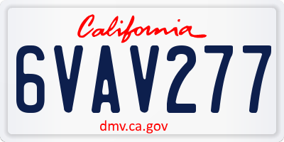 CA license plate 6VAV277