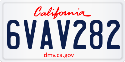 CA license plate 6VAV282