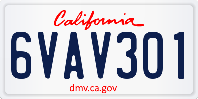 CA license plate 6VAV301