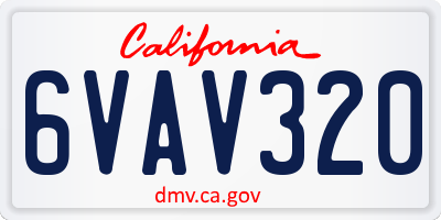 CA license plate 6VAV320