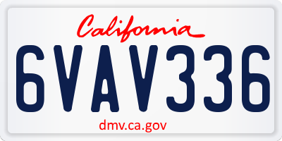 CA license plate 6VAV336