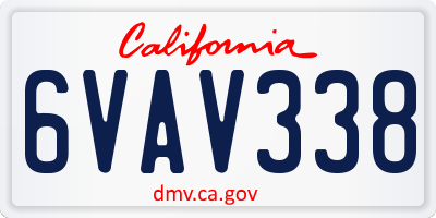 CA license plate 6VAV338