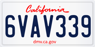 CA license plate 6VAV339