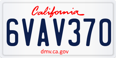 CA license plate 6VAV370