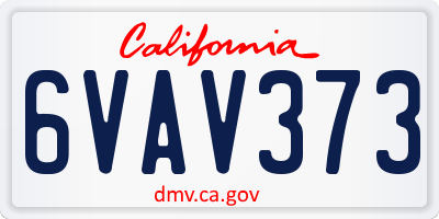 CA license plate 6VAV373