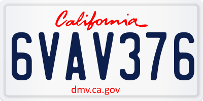 CA license plate 6VAV376