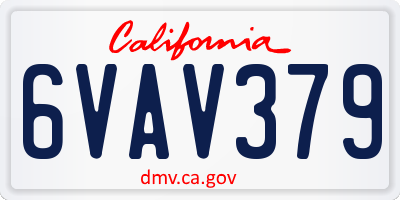 CA license plate 6VAV379