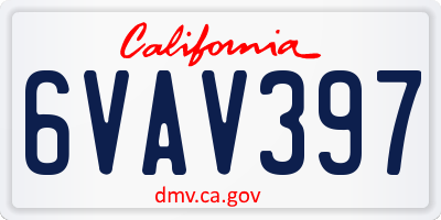 CA license plate 6VAV397