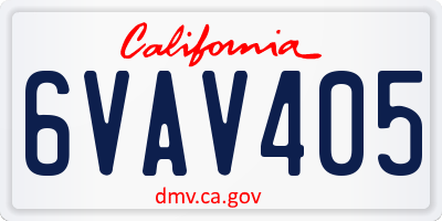 CA license plate 6VAV405