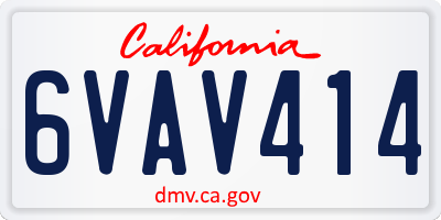 CA license plate 6VAV414