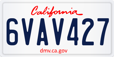 CA license plate 6VAV427