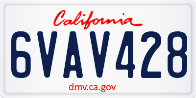 CA license plate 6VAV428
