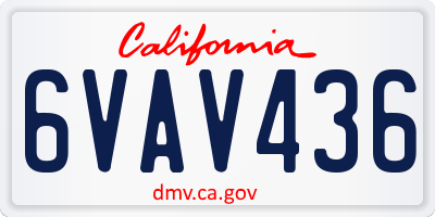CA license plate 6VAV436