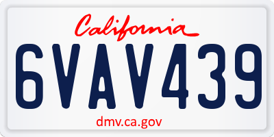 CA license plate 6VAV439