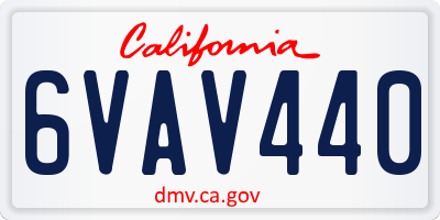 CA license plate 6VAV440