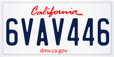 CA license plate 6VAV446