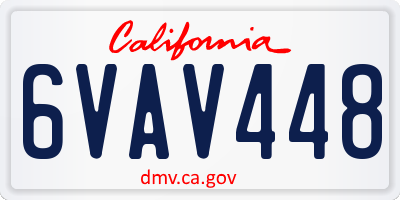 CA license plate 6VAV448