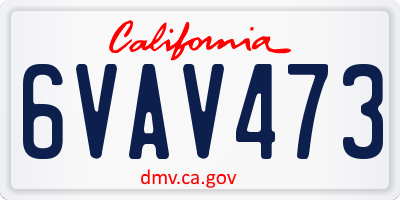 CA license plate 6VAV473
