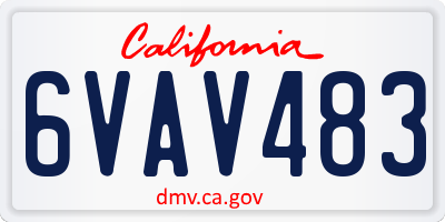 CA license plate 6VAV483