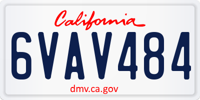 CA license plate 6VAV484