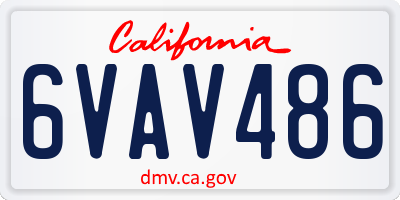 CA license plate 6VAV486