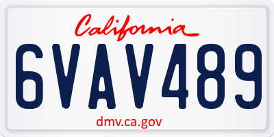 CA license plate 6VAV489