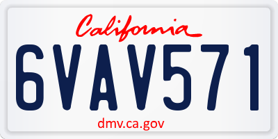 CA license plate 6VAV571