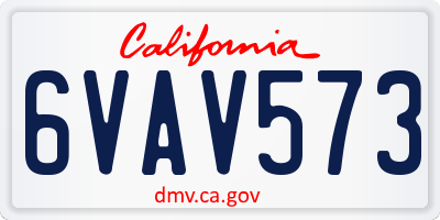 CA license plate 6VAV573