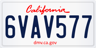 CA license plate 6VAV577