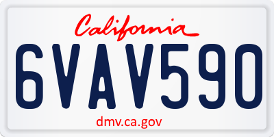 CA license plate 6VAV590
