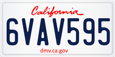 CA license plate 6VAV595