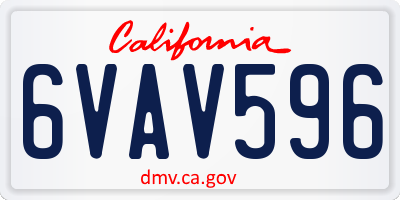 CA license plate 6VAV596