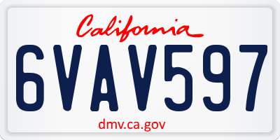 CA license plate 6VAV597