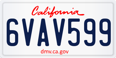 CA license plate 6VAV599