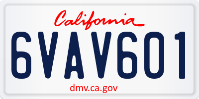 CA license plate 6VAV601