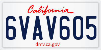 CA license plate 6VAV605