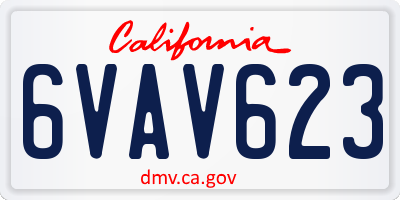 CA license plate 6VAV623