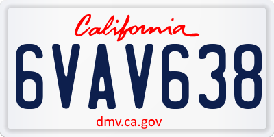 CA license plate 6VAV638