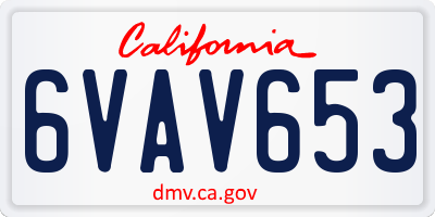 CA license plate 6VAV653