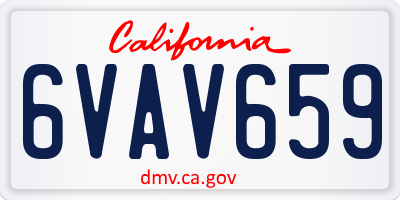 CA license plate 6VAV659