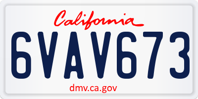 CA license plate 6VAV673