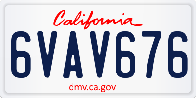 CA license plate 6VAV676
