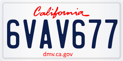 CA license plate 6VAV677