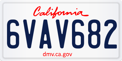 CA license plate 6VAV682