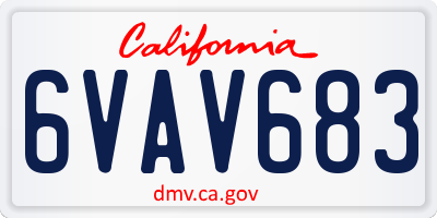 CA license plate 6VAV683
