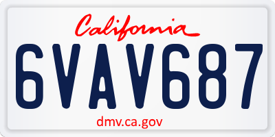 CA license plate 6VAV687