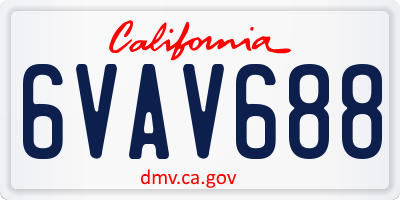 CA license plate 6VAV688