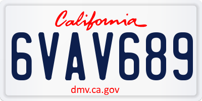 CA license plate 6VAV689