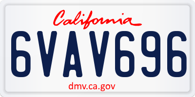 CA license plate 6VAV696