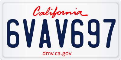 CA license plate 6VAV697
